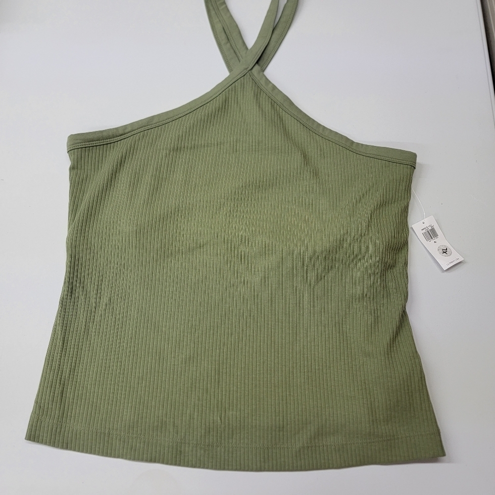 Old Navy Asymmetrical Green Sleeveless Tank Top - Picture 3 of 3